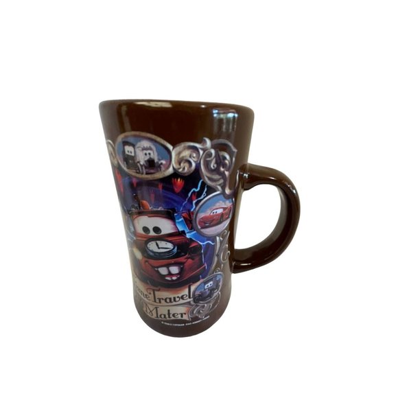 DISNEY Pixar Lightning McQueen Cars 3 Mug Cup Brown Tall Latte Collection 5.5" - Picture 1 of 6